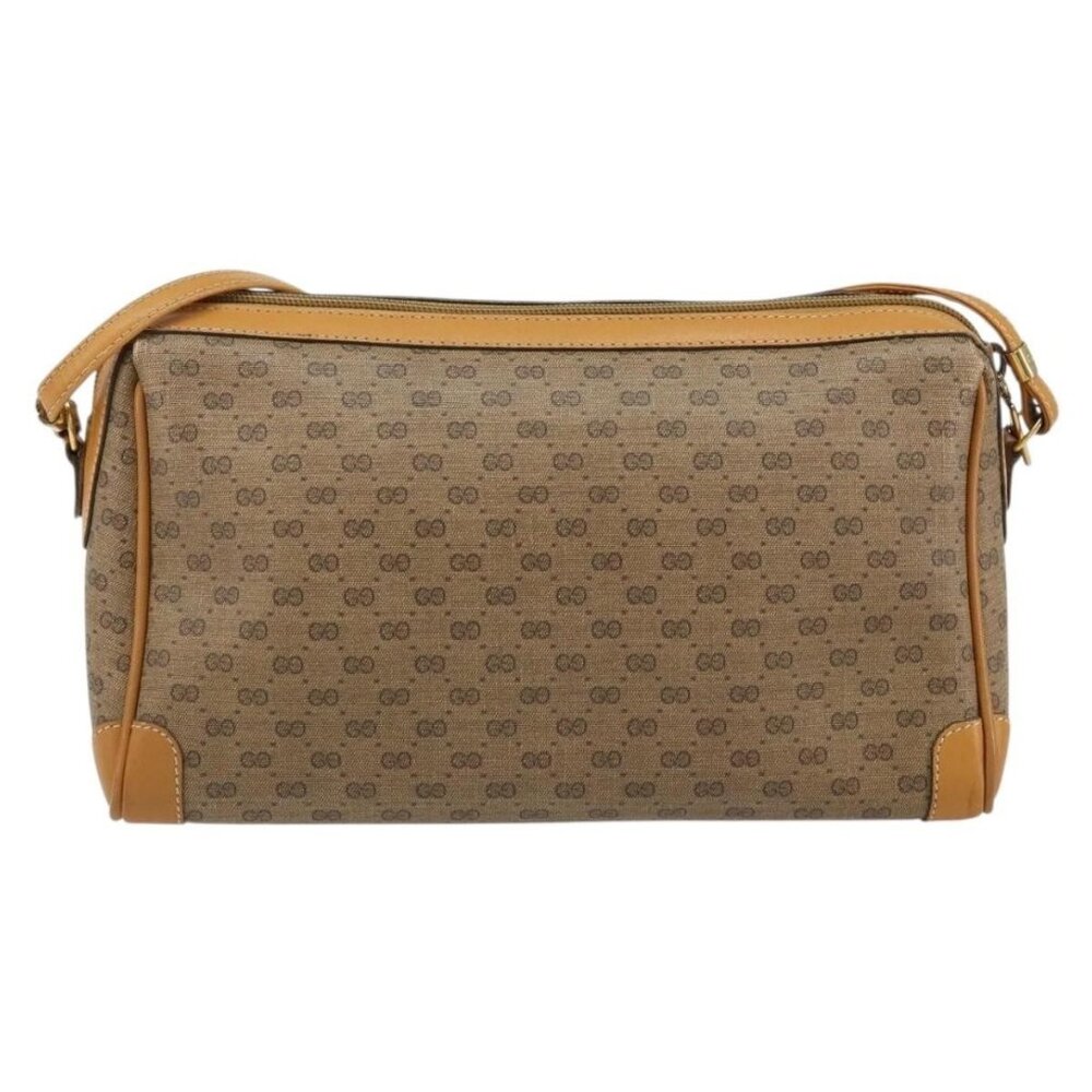 Authentic GUCCI Micro GG Supreme Shoulder Bag PVC Beige Gold - Picture 9 of 16